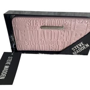 Brand New Steve Madden Wallet Wristlet zip around Embossed Multi letters